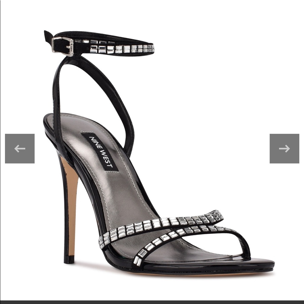 NINE WEST BLACK OPEN TOE HEELS